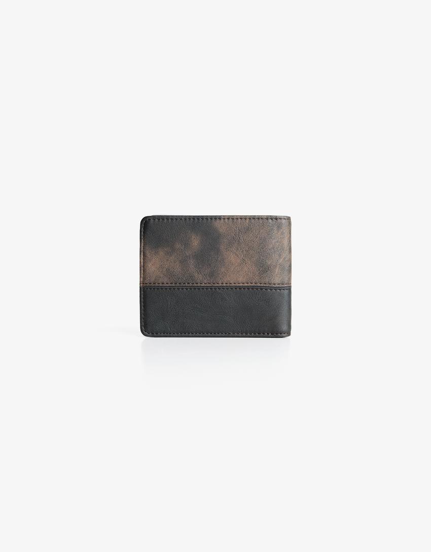 Portefeuille met leereffect-Bruin