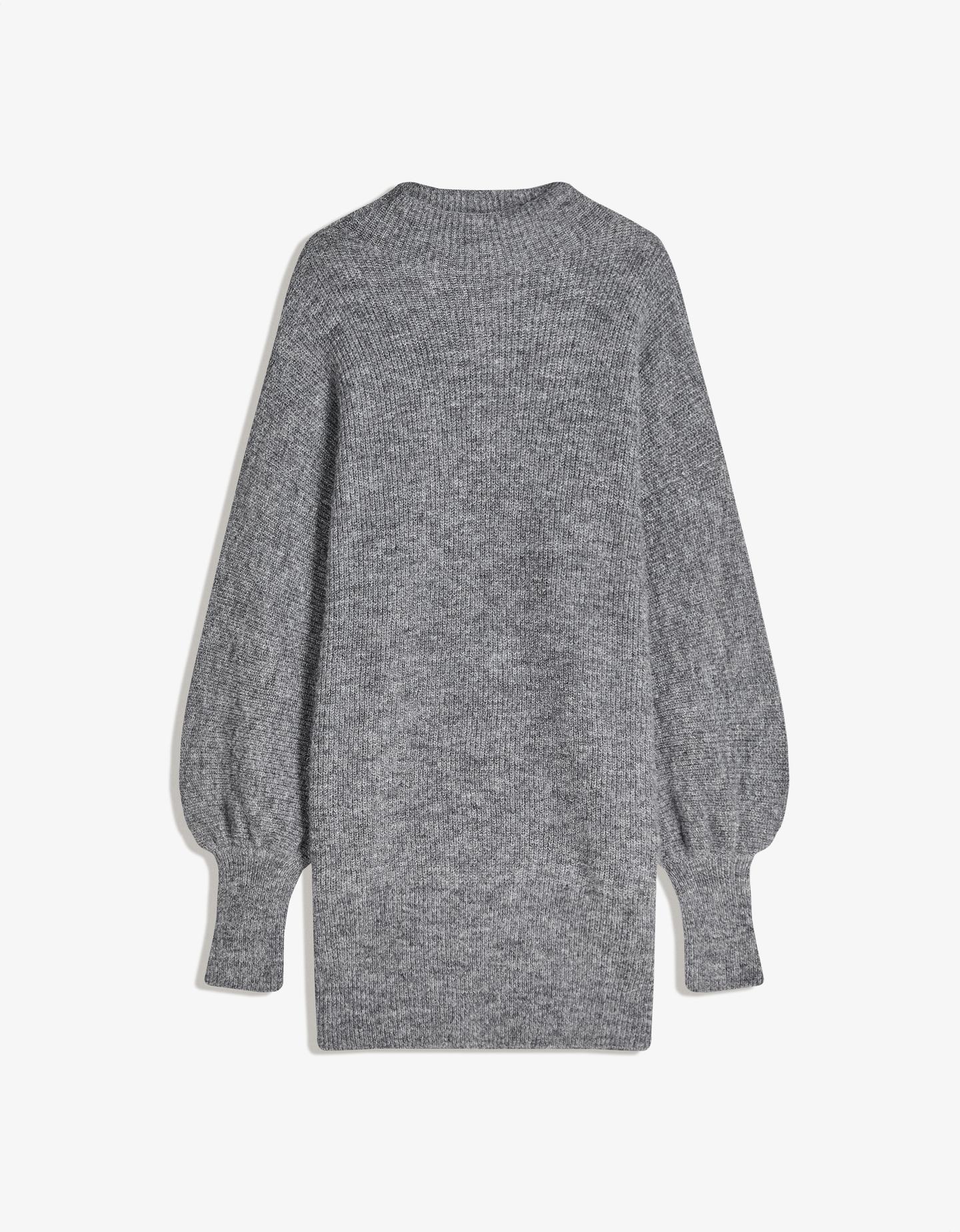 Bershka sukienka midi z szerokimi rękawami szary