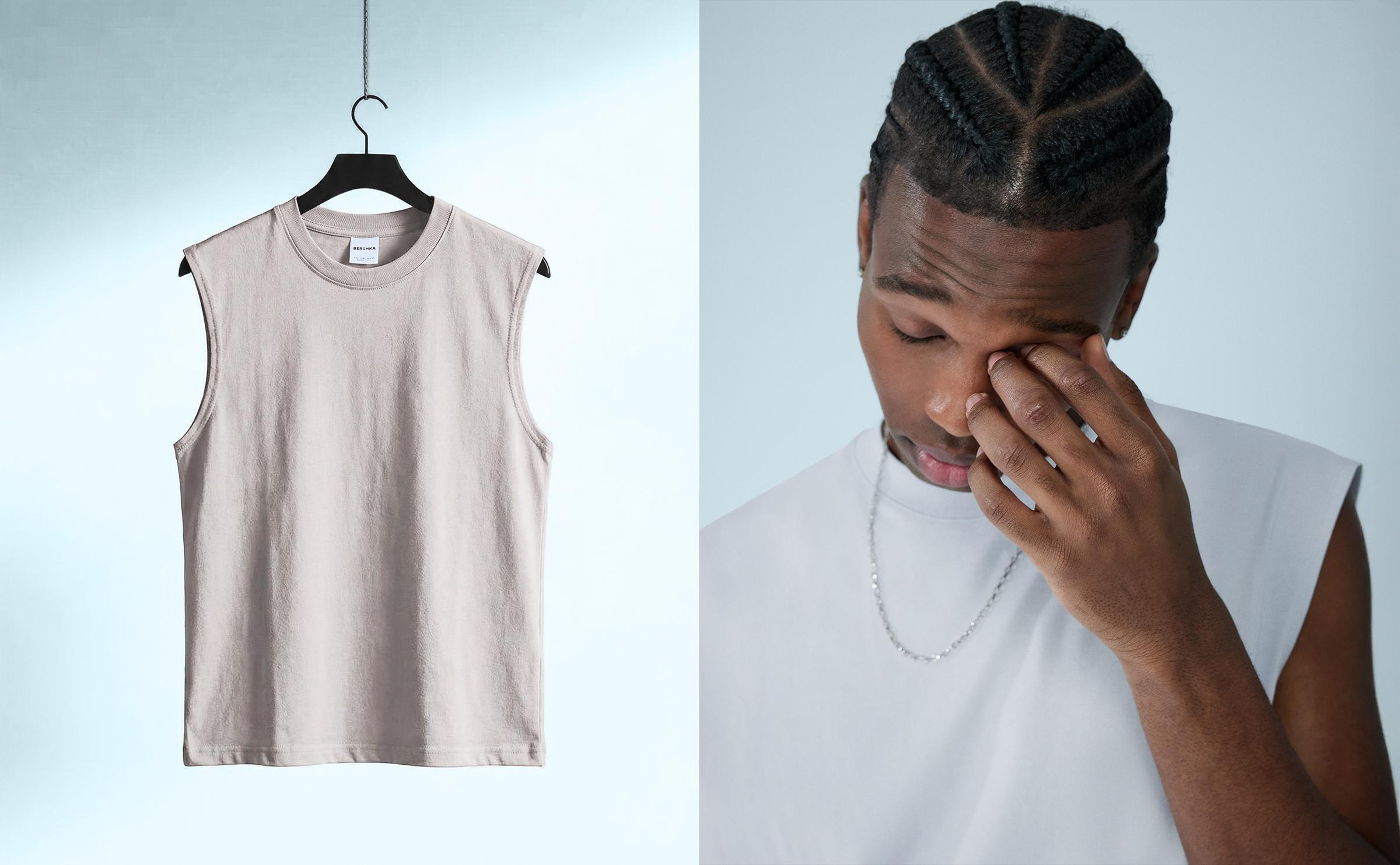 Sleeveless T-shirt — Stone