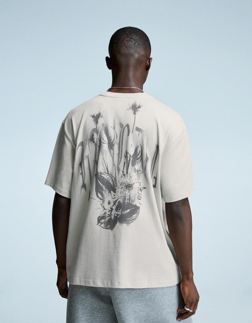 Short sleeve T-shirt with print-Camel-1