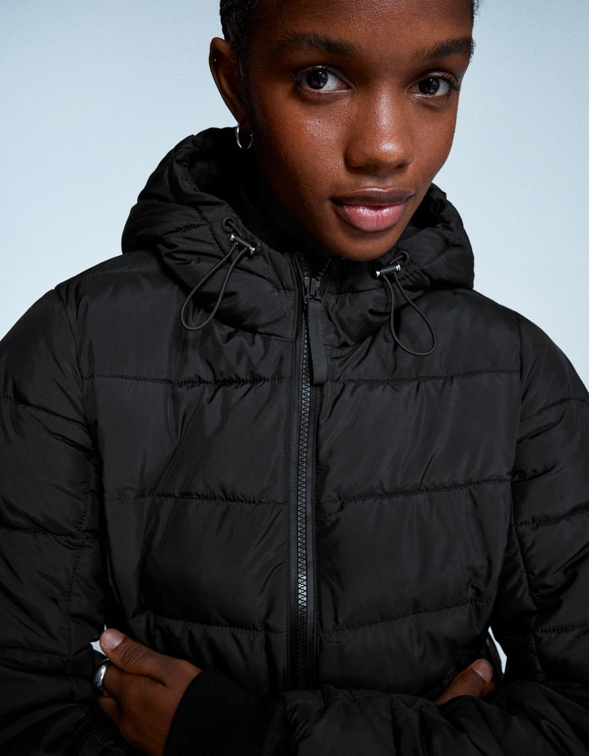Blouson fin matelassé-Noir-1