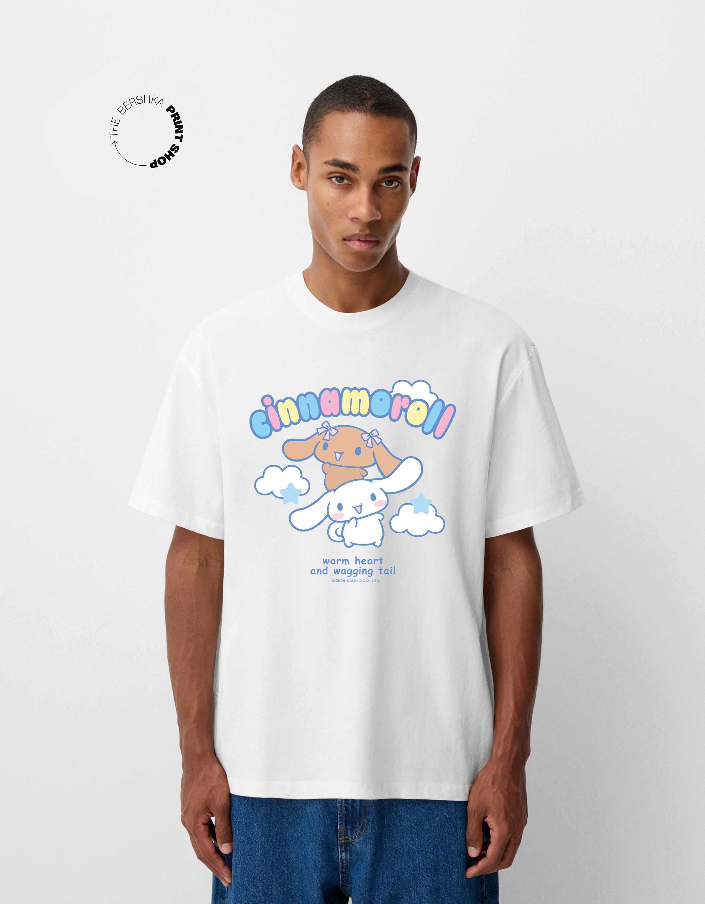 Bershka T-Shirt Cinnamoroll Mit Kurzen Ärmeln Und Print Herren S Weiss