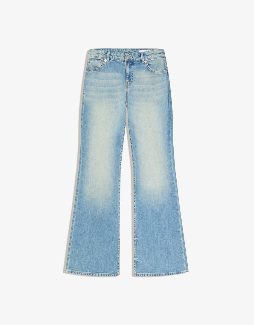 Low-rise boot-cut jeans-Light blue