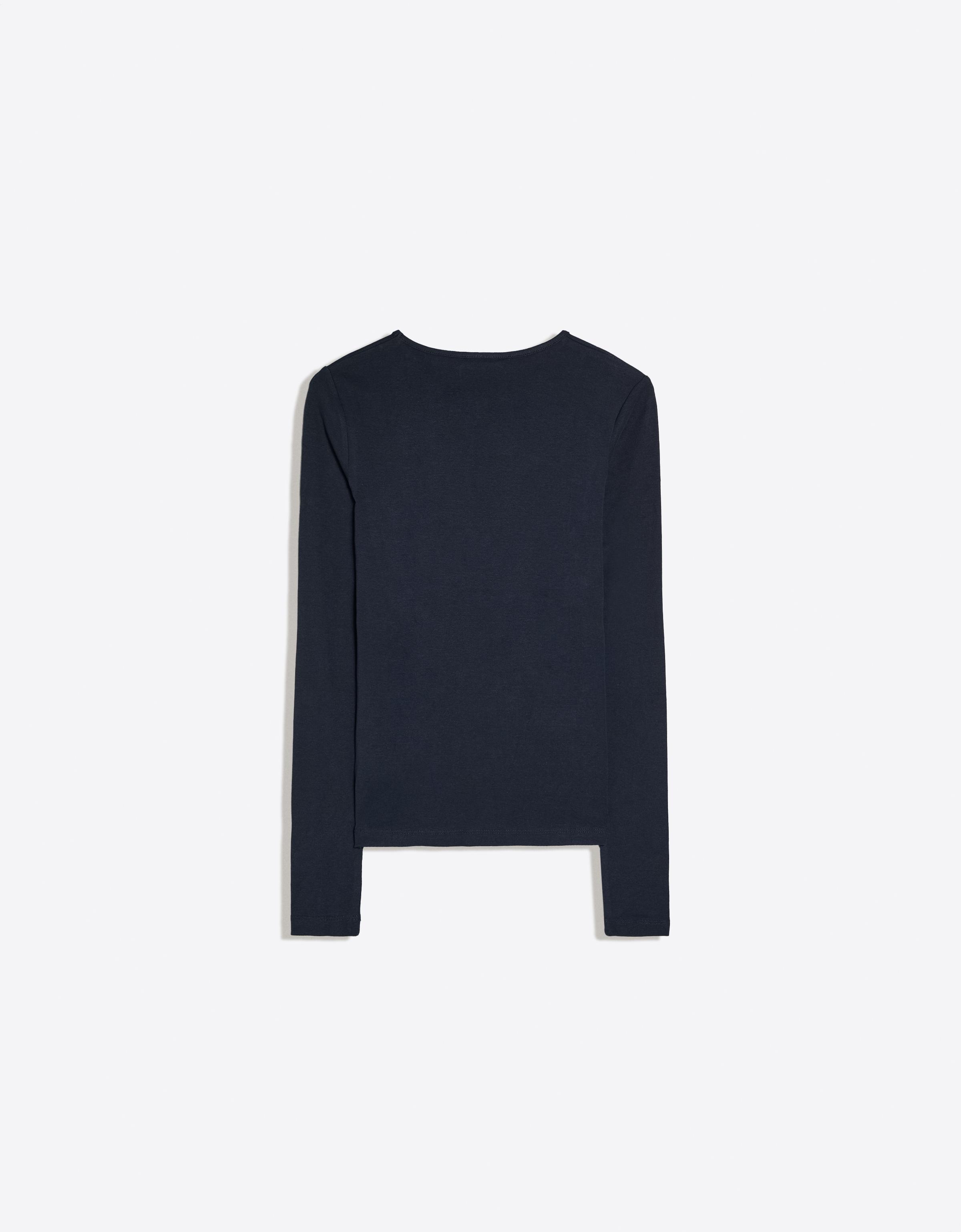 Round neck long-sleeve T-shirt — Navy