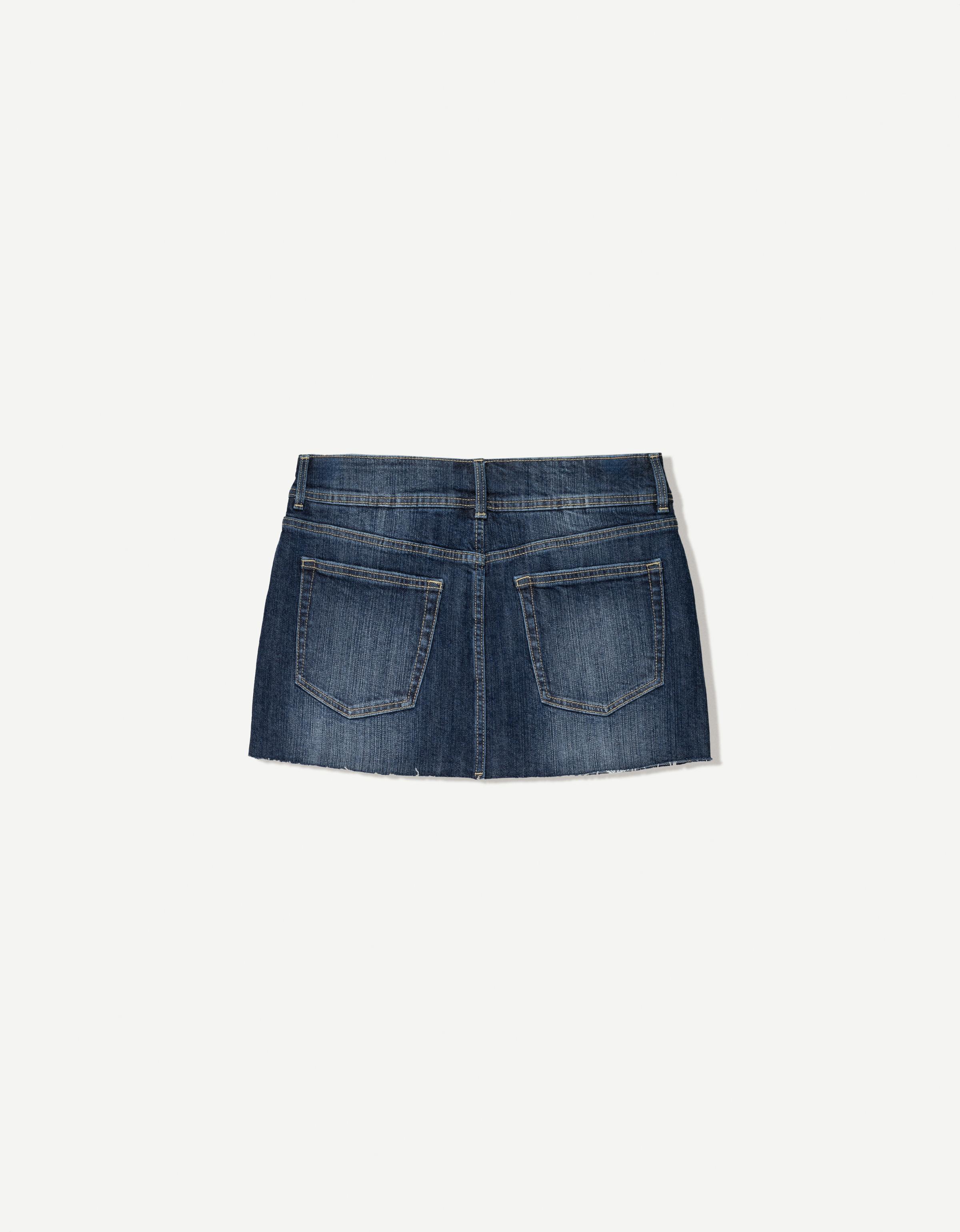 Denim mini skort — Blue