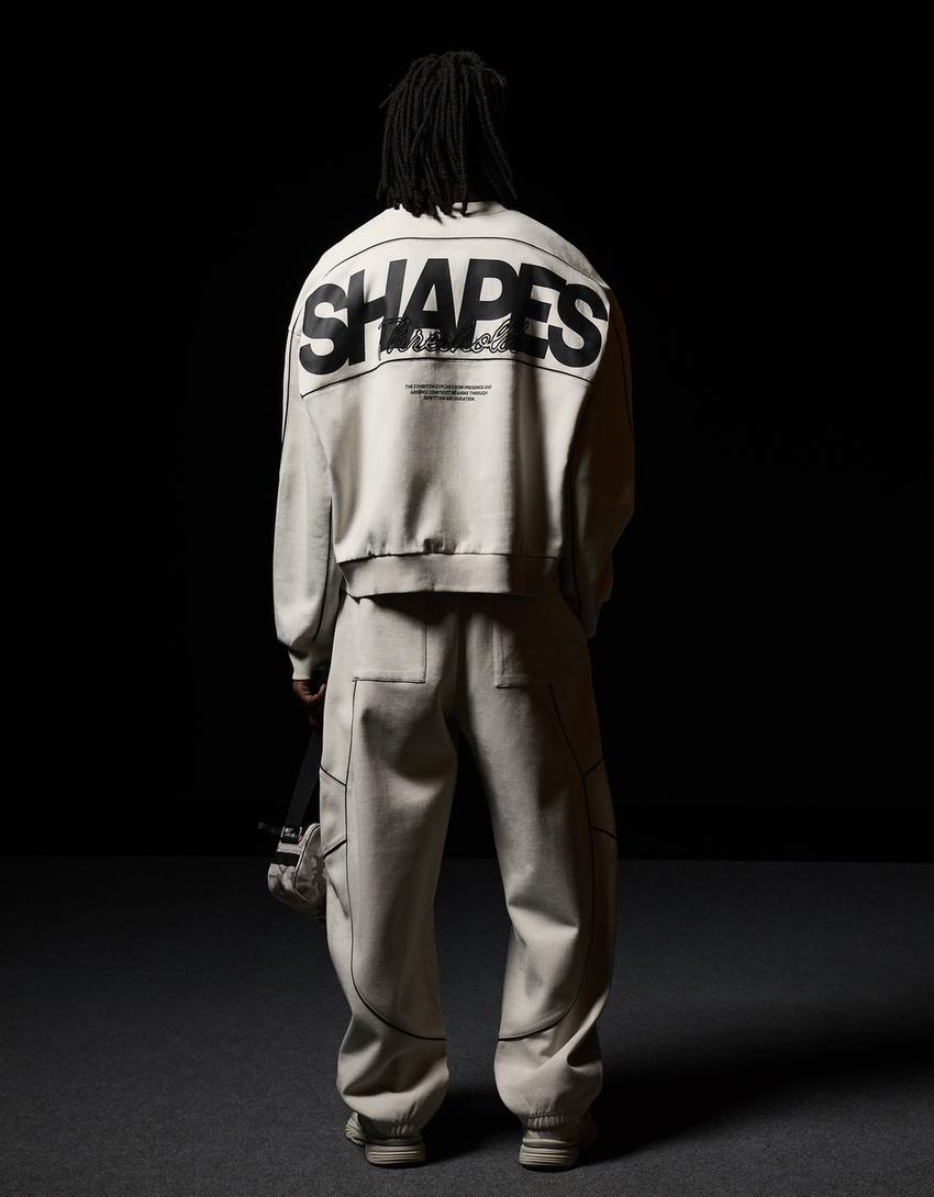 Pantalon balloon fit imprimé-Pierre