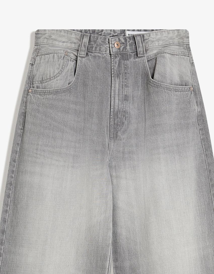 Ekstra baggy fit jean-Koyu gri-2