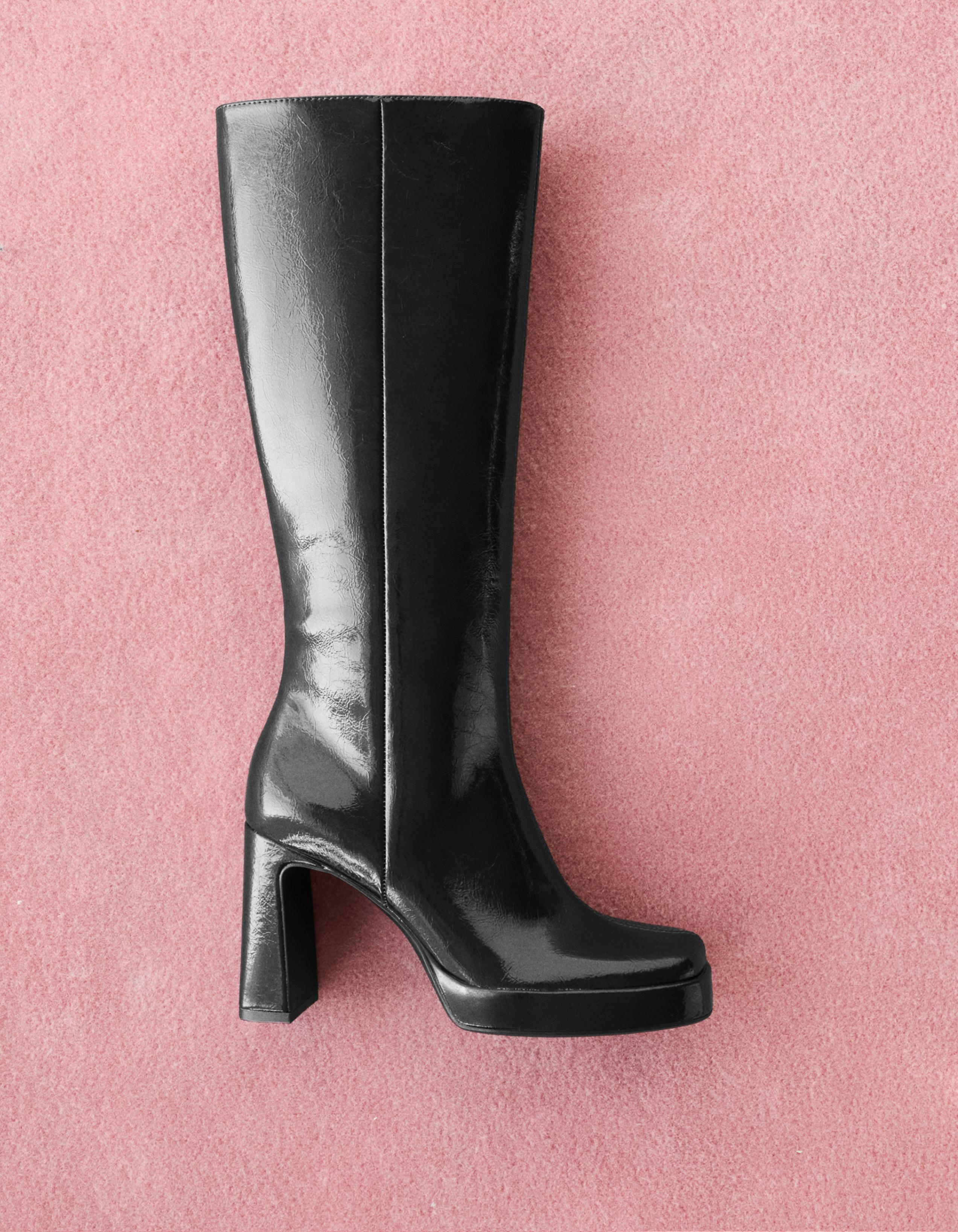 Platform heel boots — BLACK