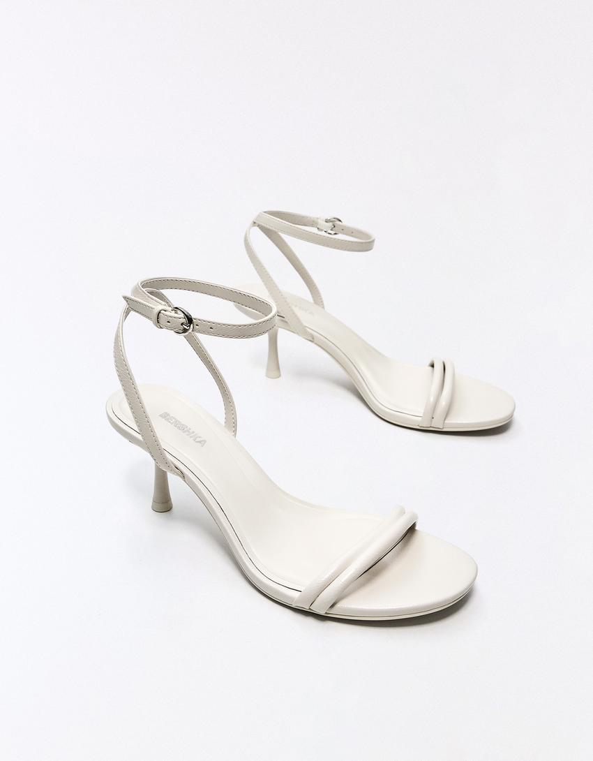 Stiletto heel sandals-WHITE