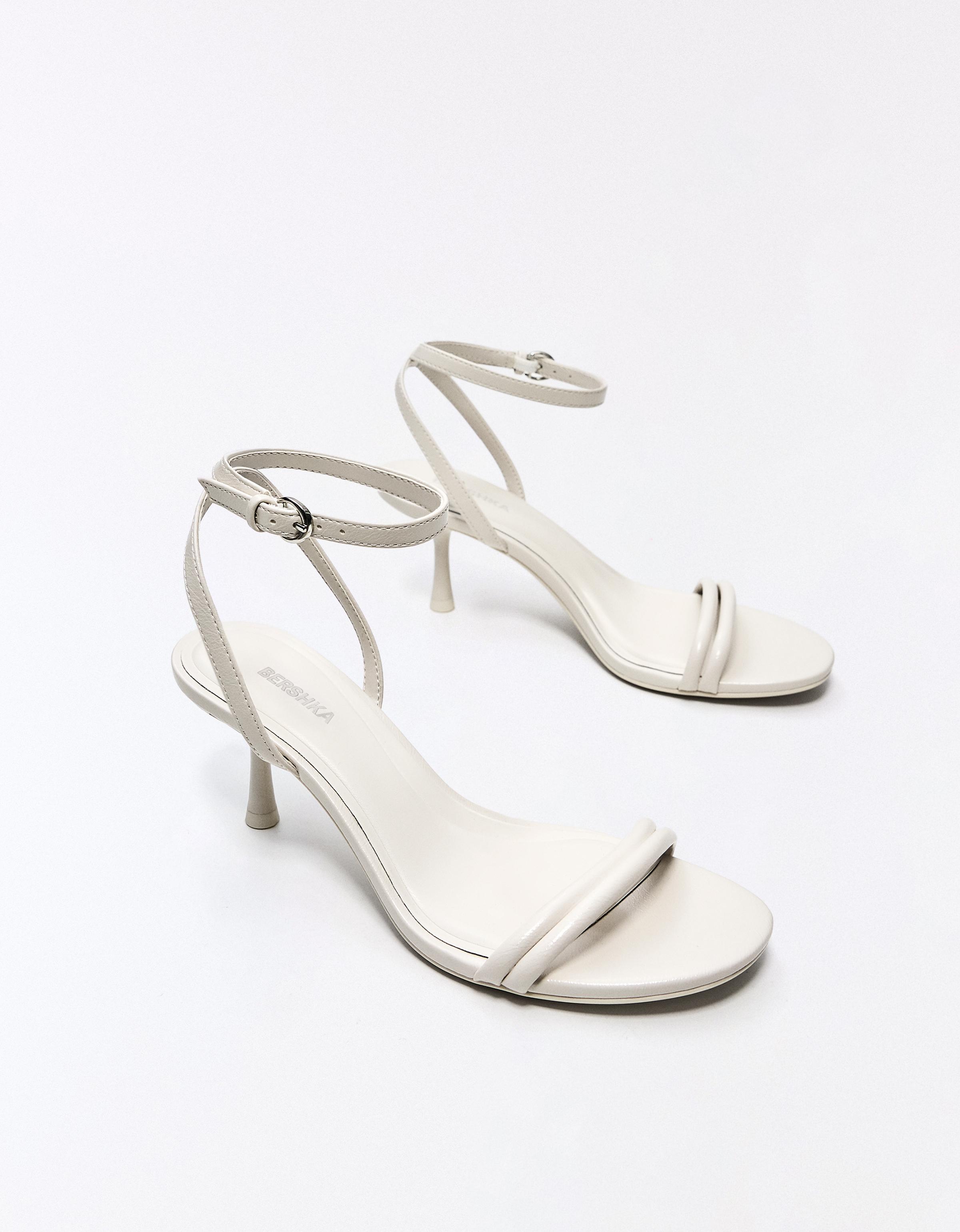 STILETTO HEEL SANDALS — WHITE
