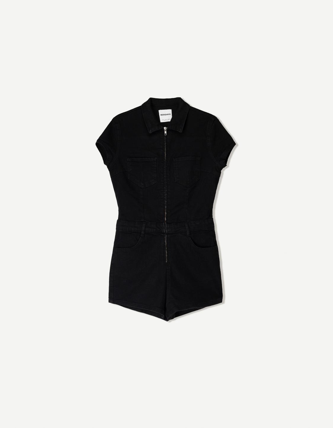 Short denim jumpsuit