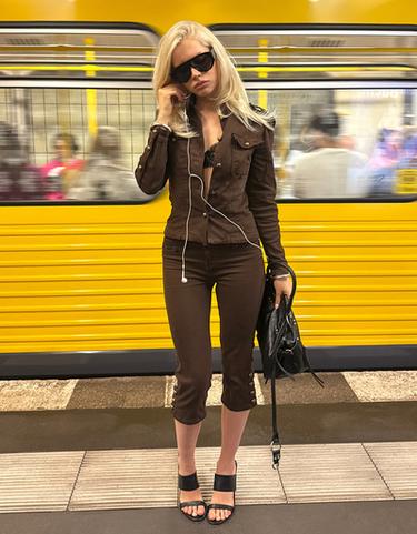 Button-up capris jeans — Brown 1