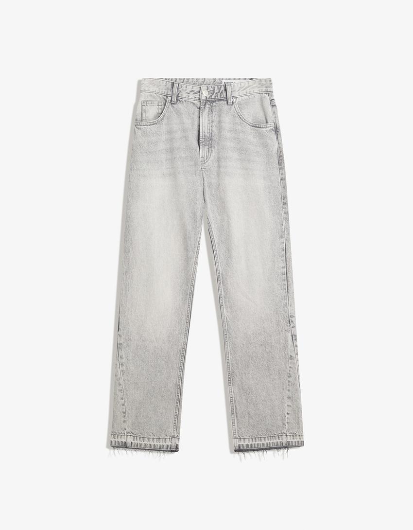 Straight-fit flared jeans-Grey-0