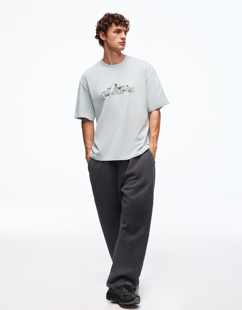 T-shirt manches courtes imprimé-Pierre