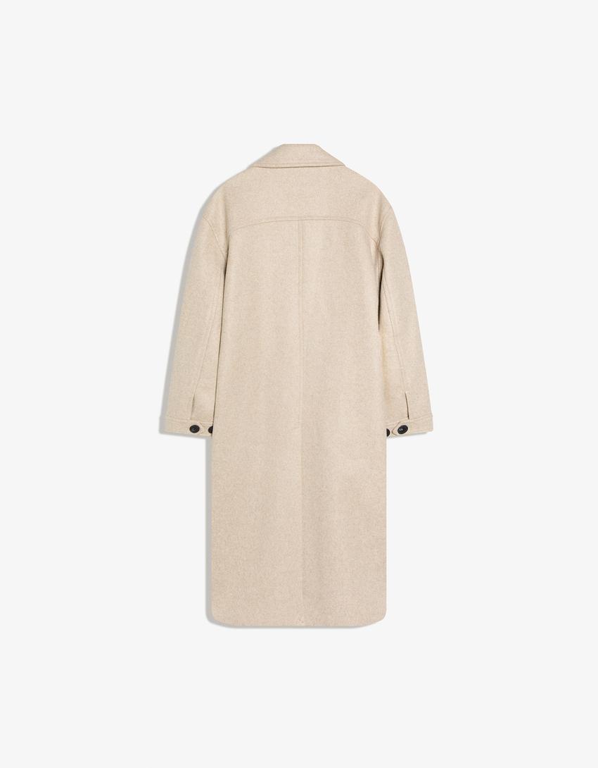 Cappotto doppiopetto soft touch-Camel