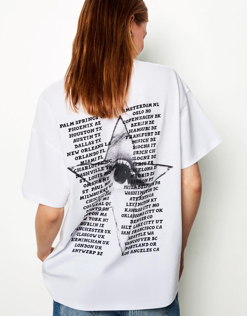 Kısa kollu Olivia Rodrigo t-shirt-Kirli beyaz-1