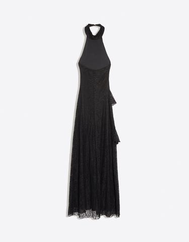 Lace halter midi dress — Black 6