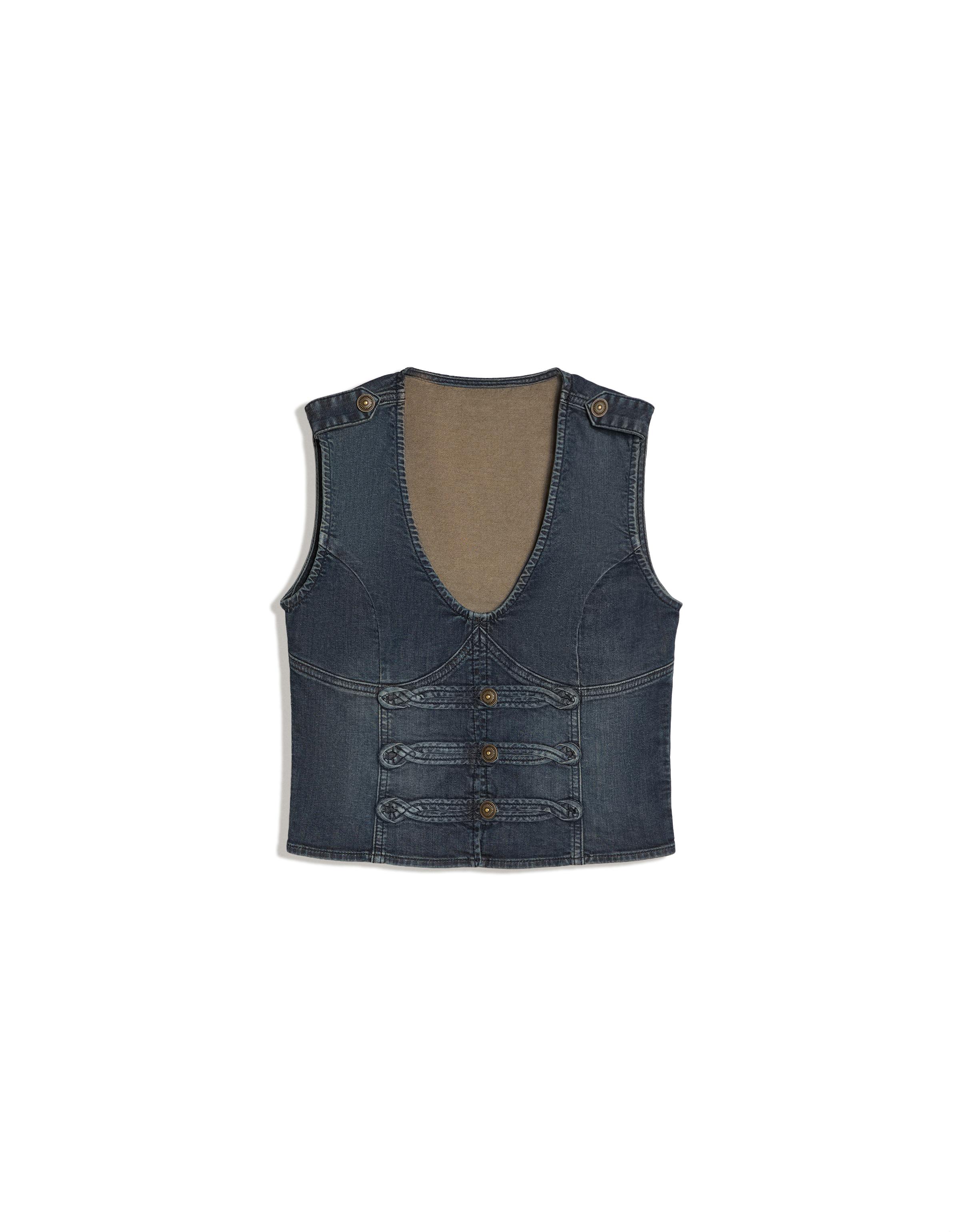 Button-up denim gilet — Light blue