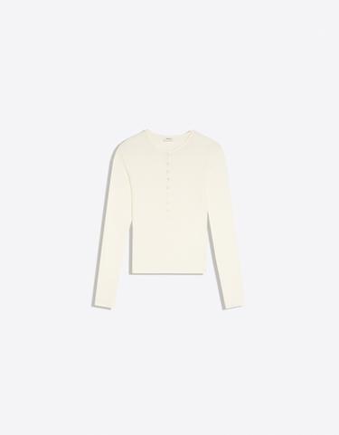 Henley long-sleeve T-shirt — Off white 5