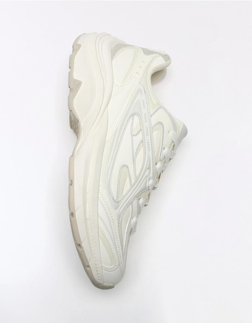Chunky sole trainers-WHITE