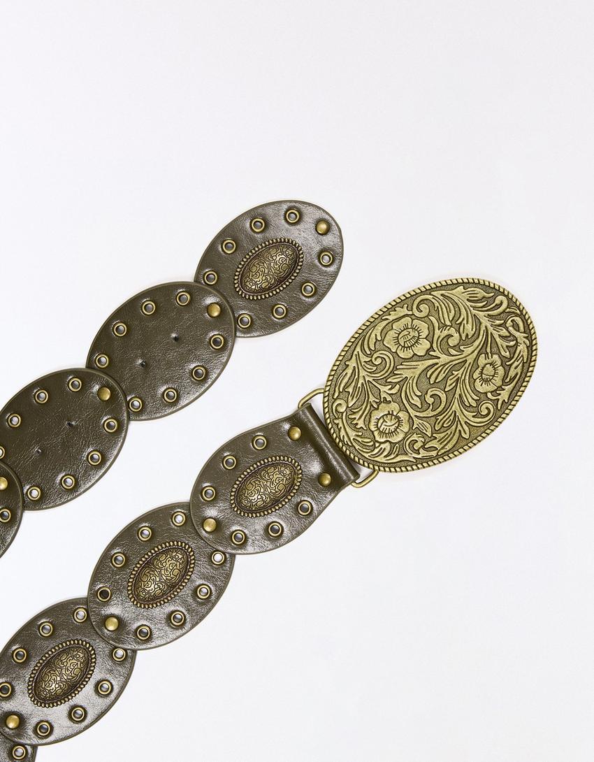 Medallion belt-Khaki