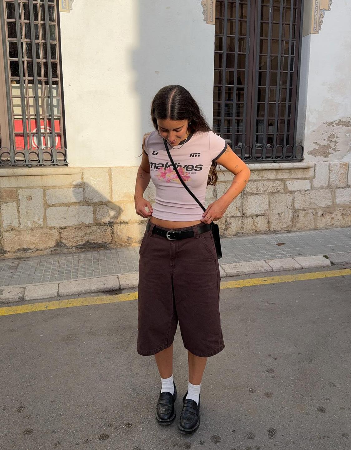 Short sleeve T-shirt with contrast print