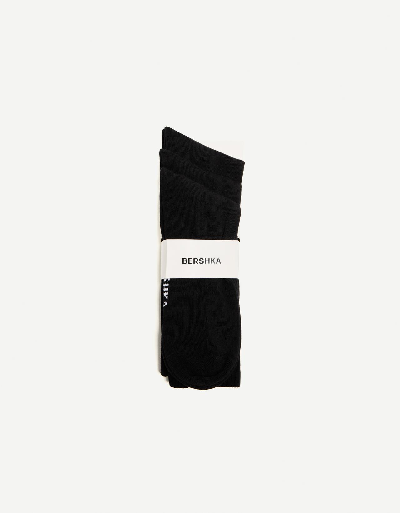 Pack of 3 pairs of sporty socks — Black