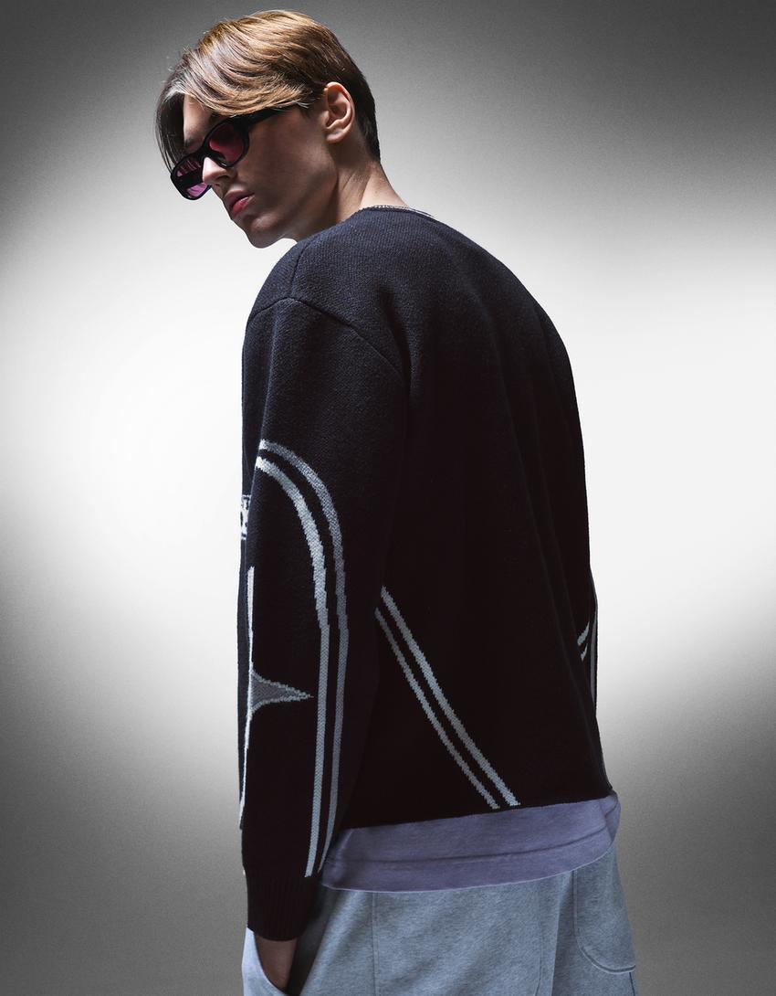 Jersey sport print-Negro