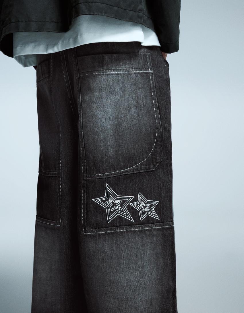 Jeans super baggy fit-Noir