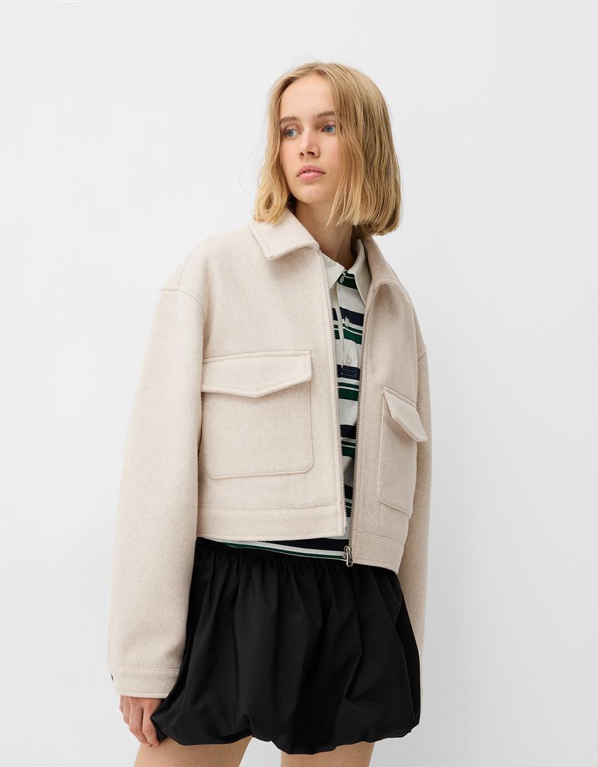 Soft cropped jack-Ecru-0