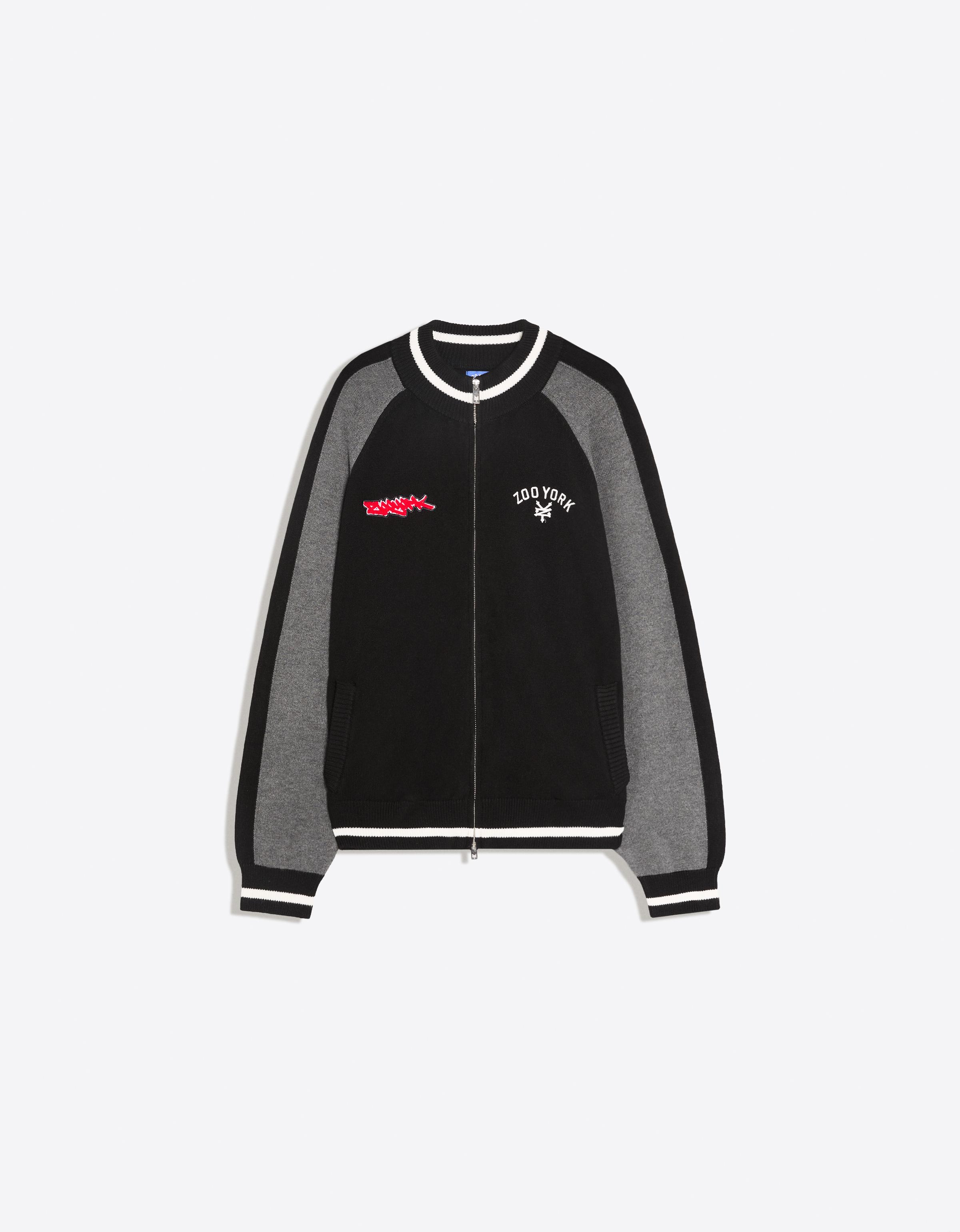 ZOO YORK X BERSHKA embroidered zip-up jacket — Black