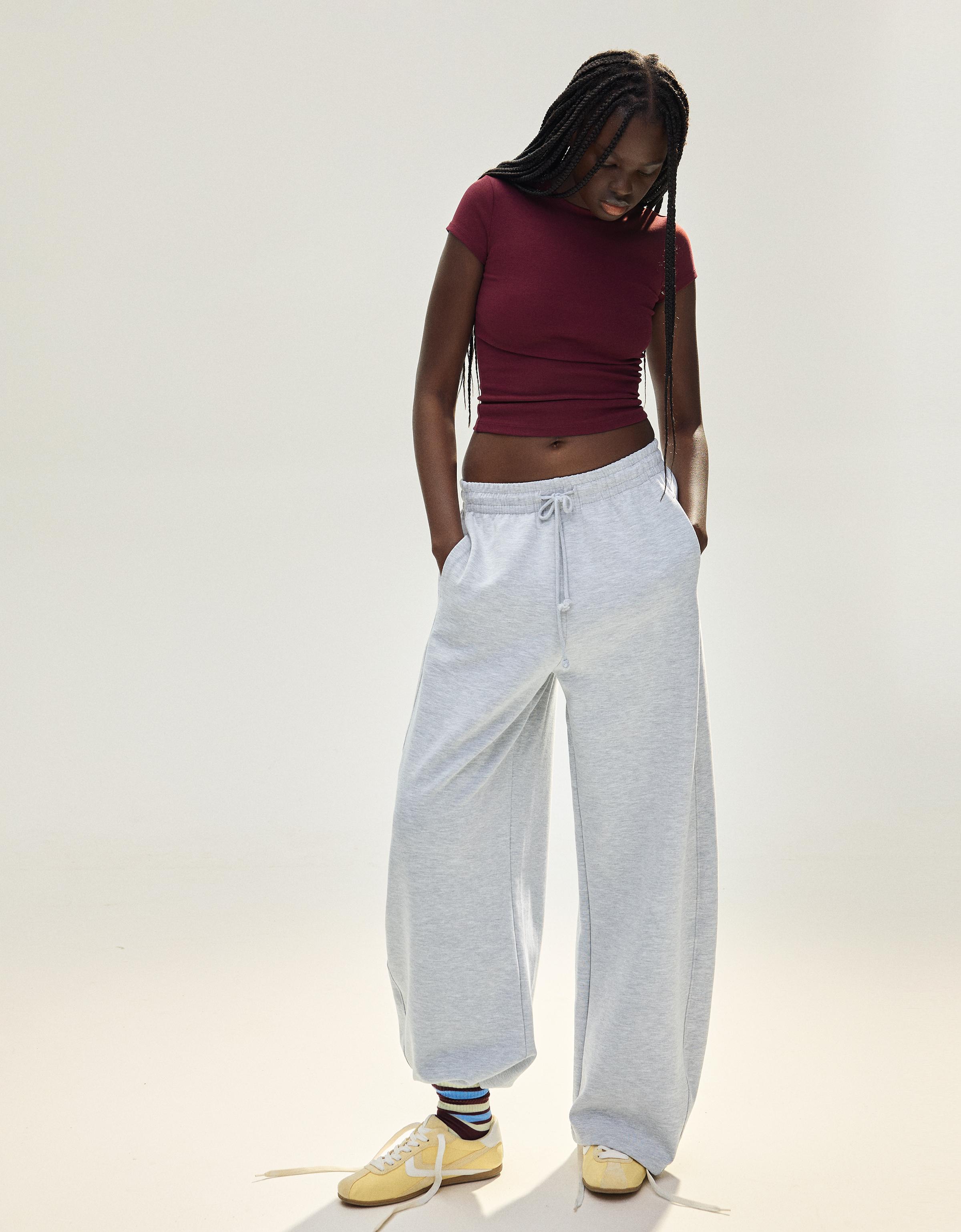 Short sleeve round neck T-shirt — Burgundy