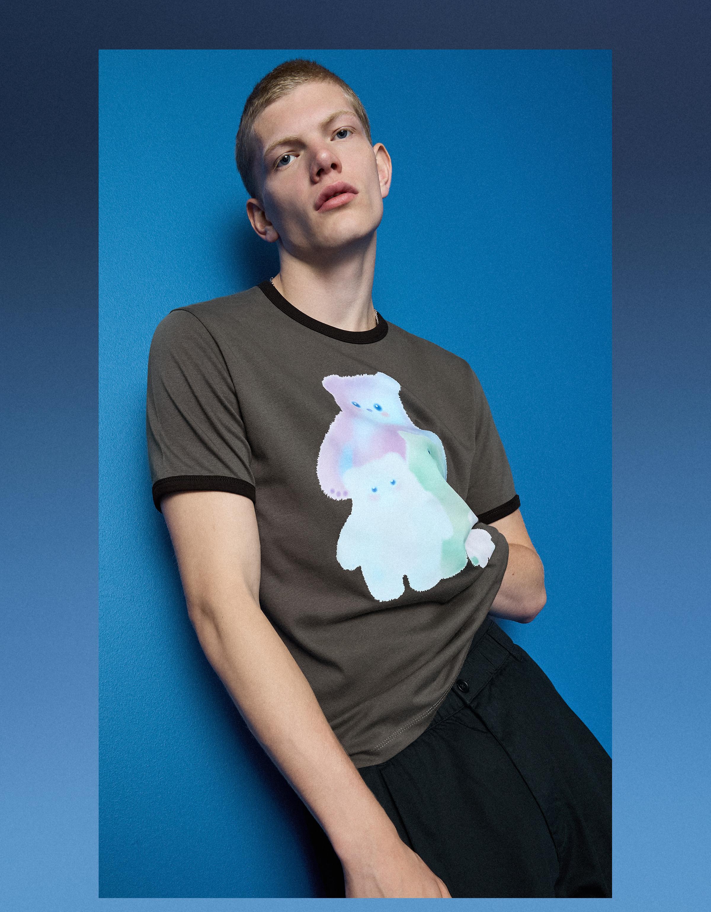 RAFAELA MASCARO regular short sleeve T-shirt — Mixed gray