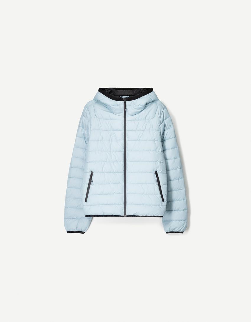 Lightweight puffer jacket-Light blue-4