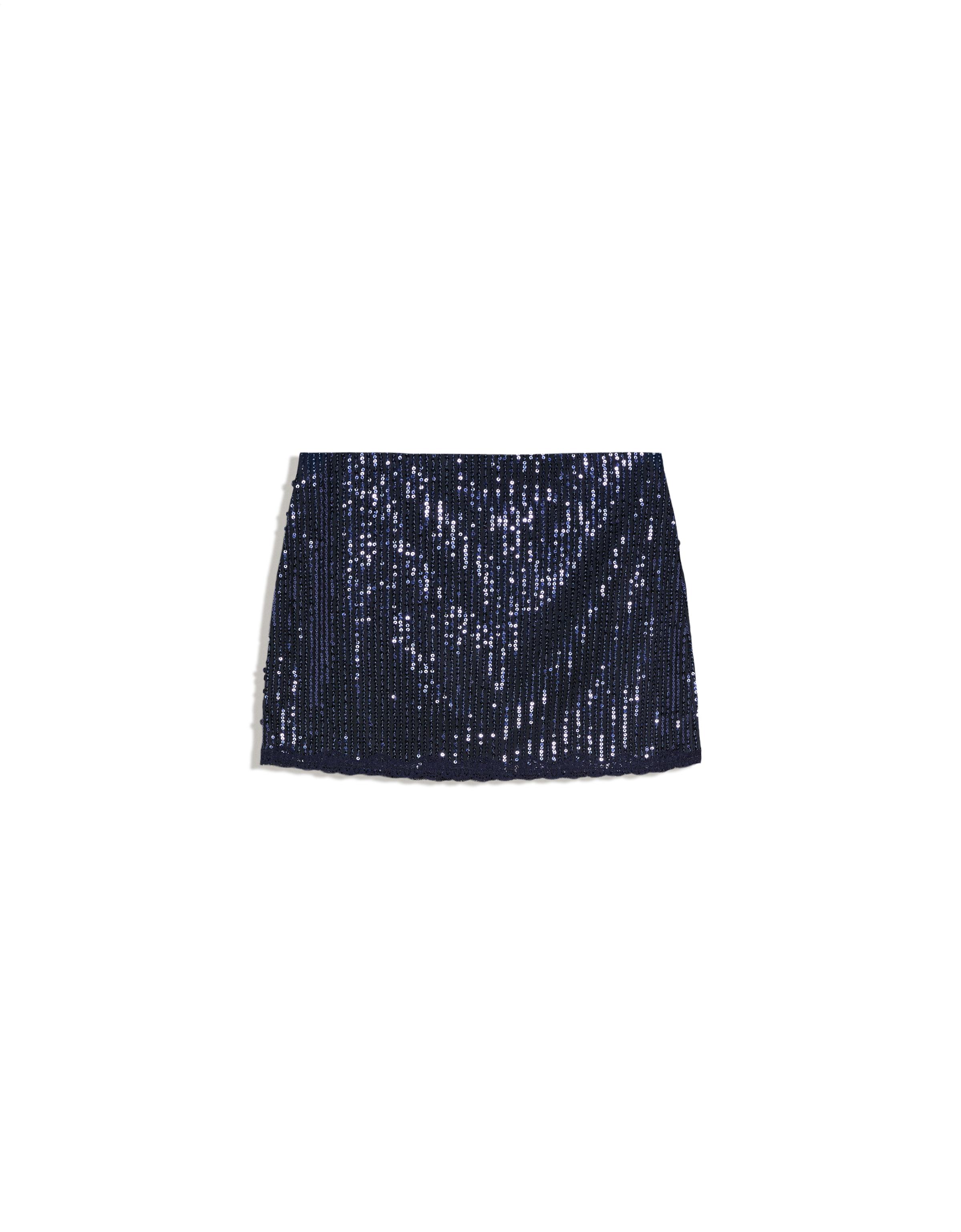 Sequin lace mini skirt — Navy