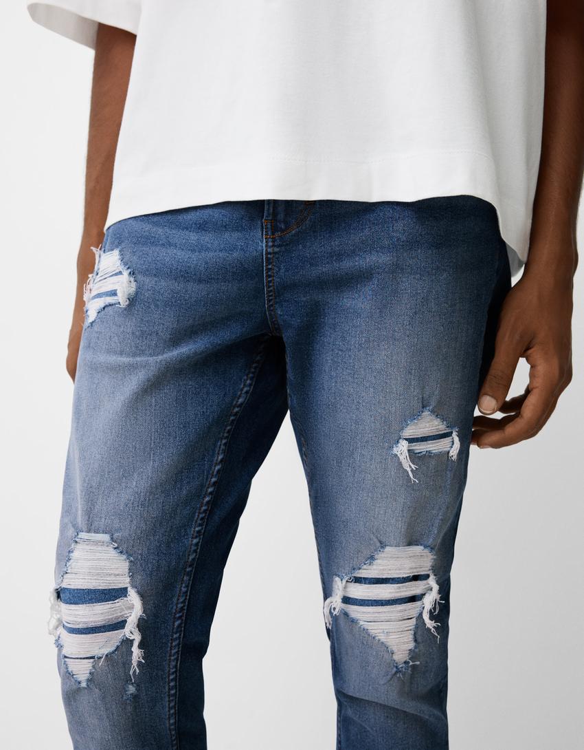 Jeans carrot rotos-Azul-3
