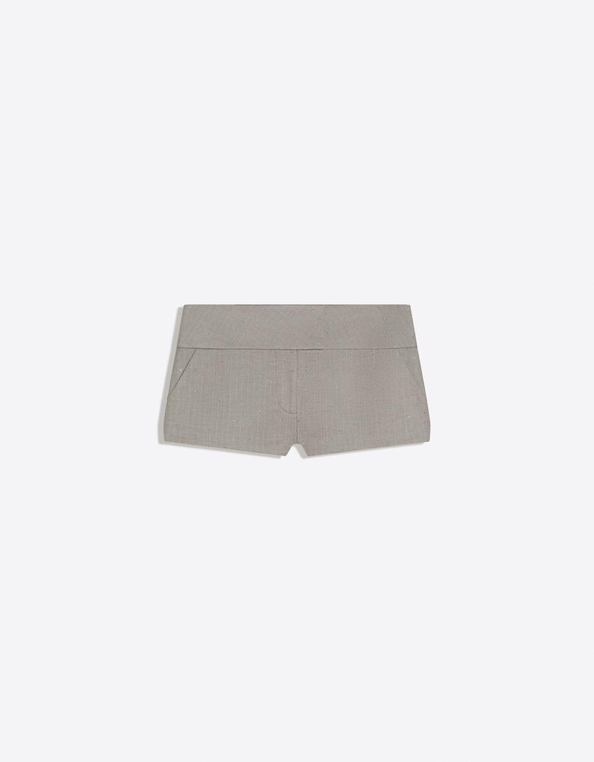 Short mini strass-Gris