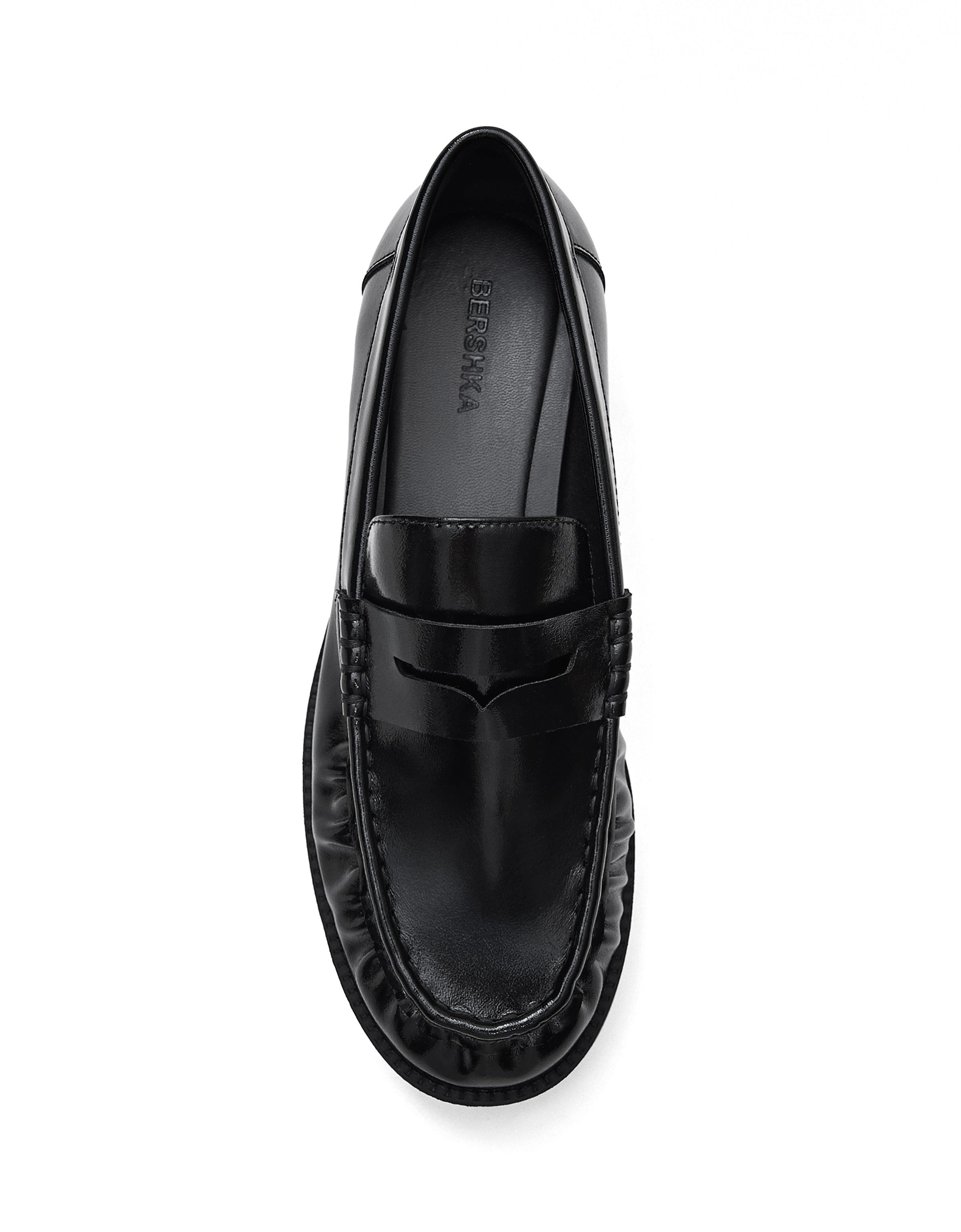 Ruched loafers — BLACK