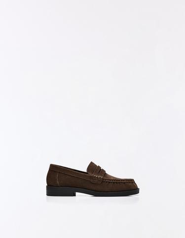 Leather loafers with slim sole — Tan 1