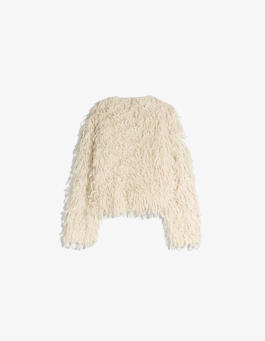 Gilet à franges-Sable