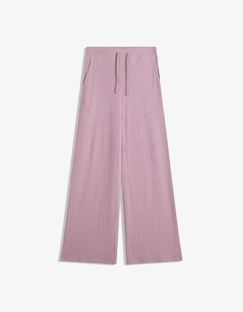 Pantalón wide leg soft-Morado