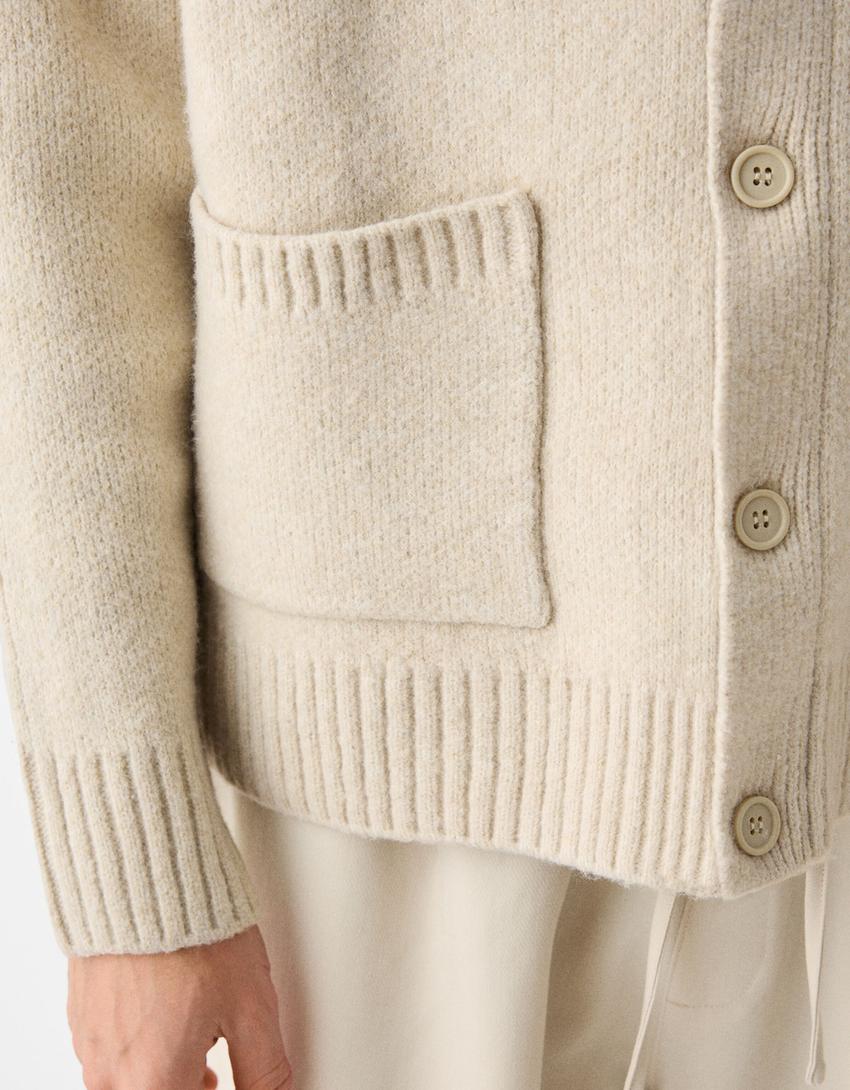 Gilet boxy fit boutons-Écru-6