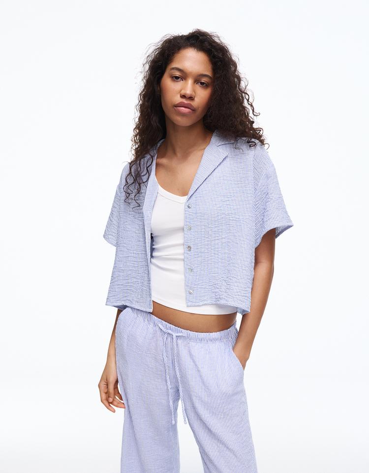 Kısa kollu rustik gömlek