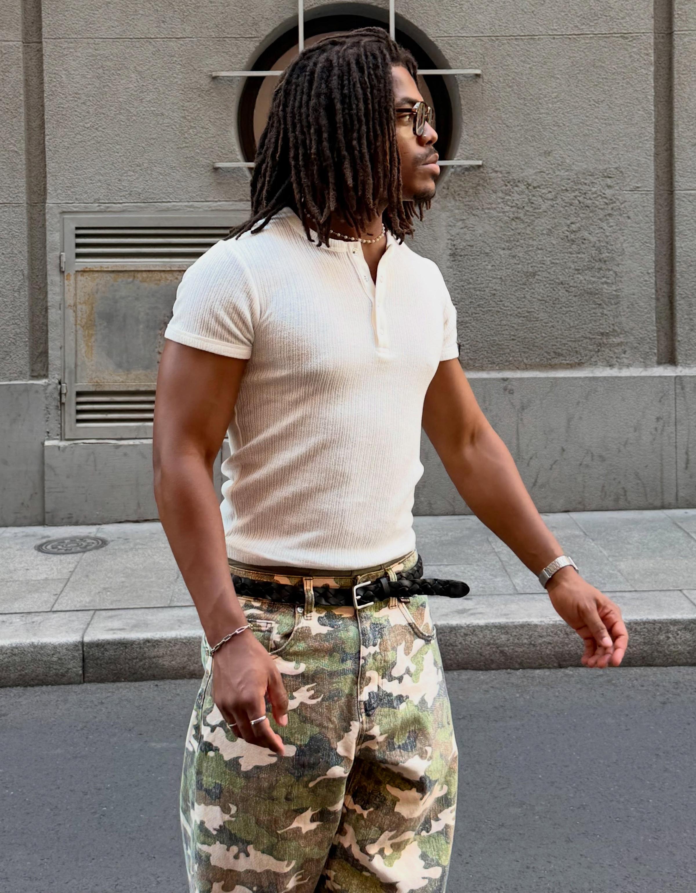 Twisted print jeans — Green
