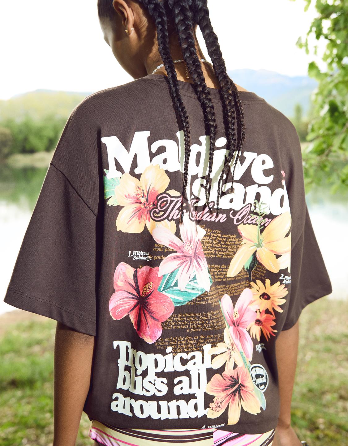 Printed short sleeve oversize T-shirt