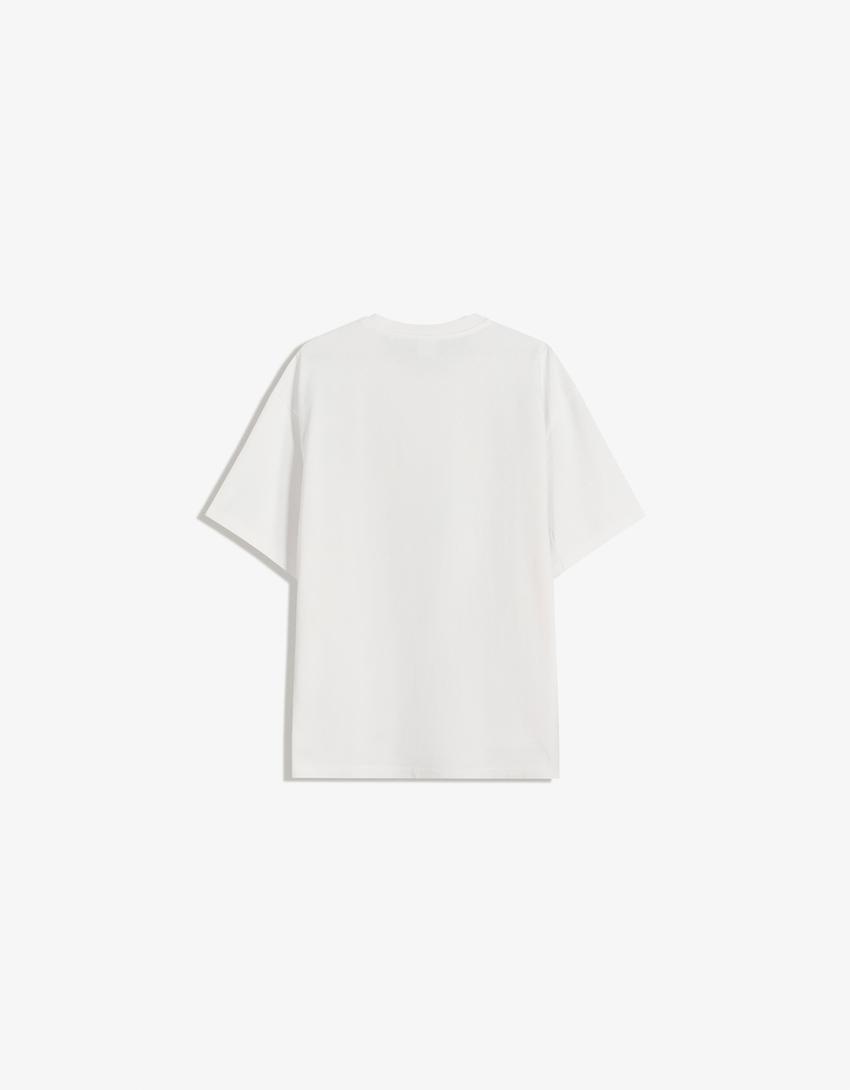 Camiseta manga corta print-Blanco