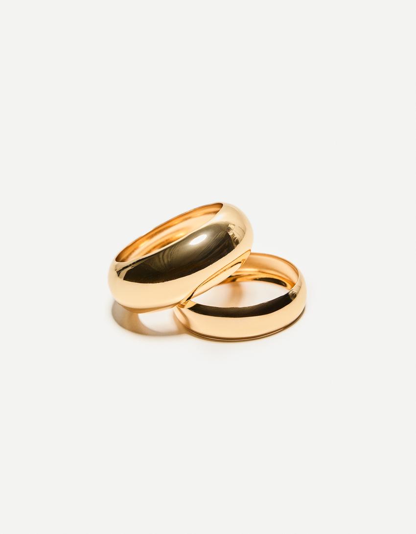 Pack de 2 pulseiras largas-Dourado