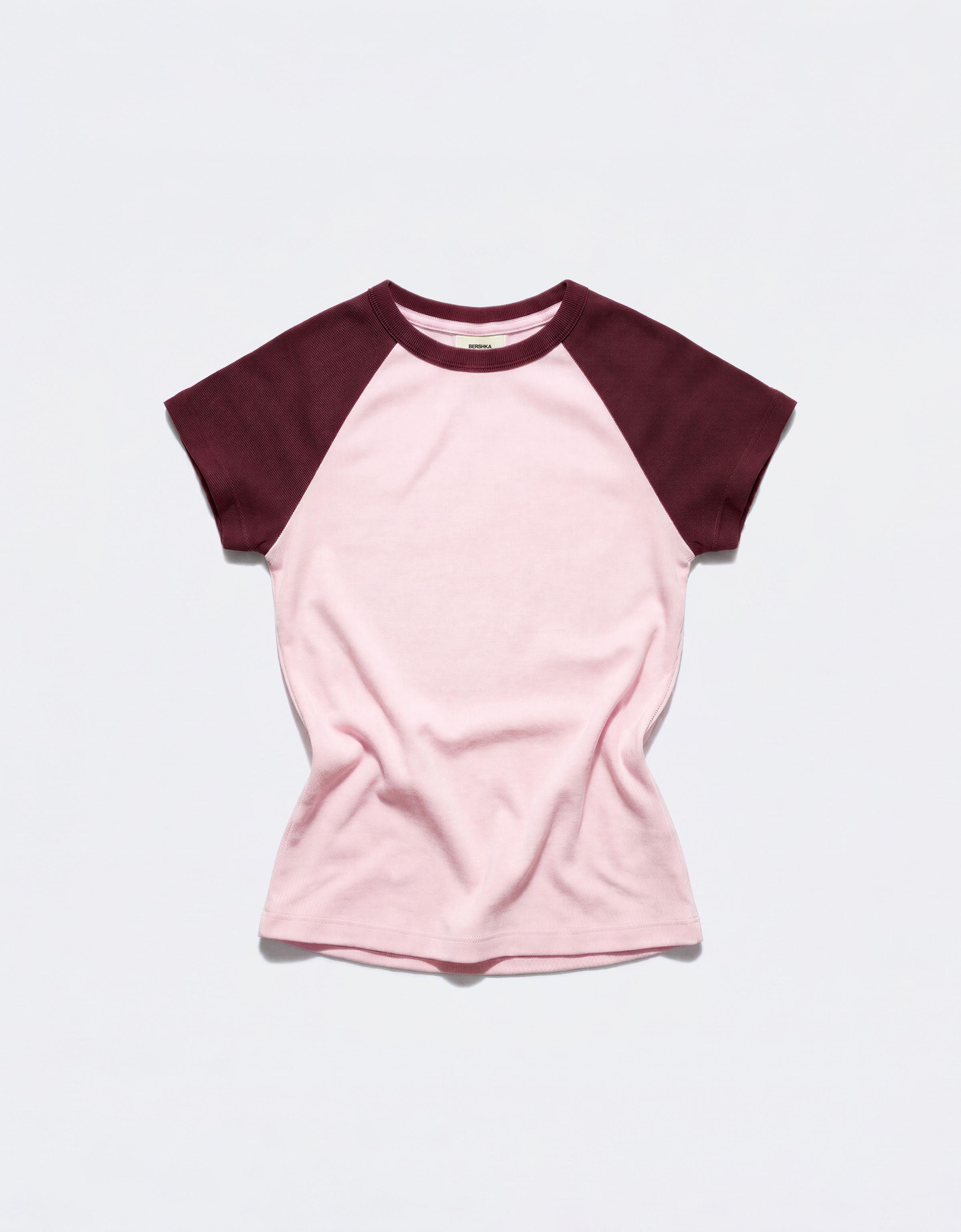 Fitted raglan T-shirt — Pink