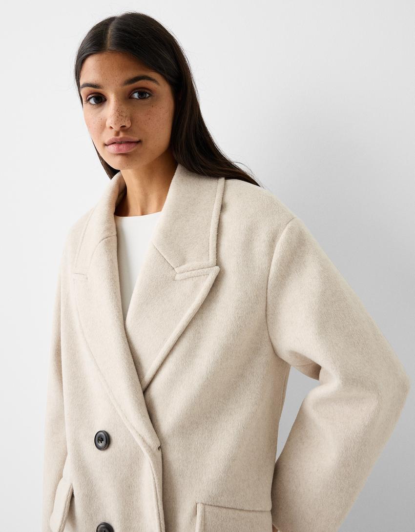 Manteau long épaules tombantes-Sable-3