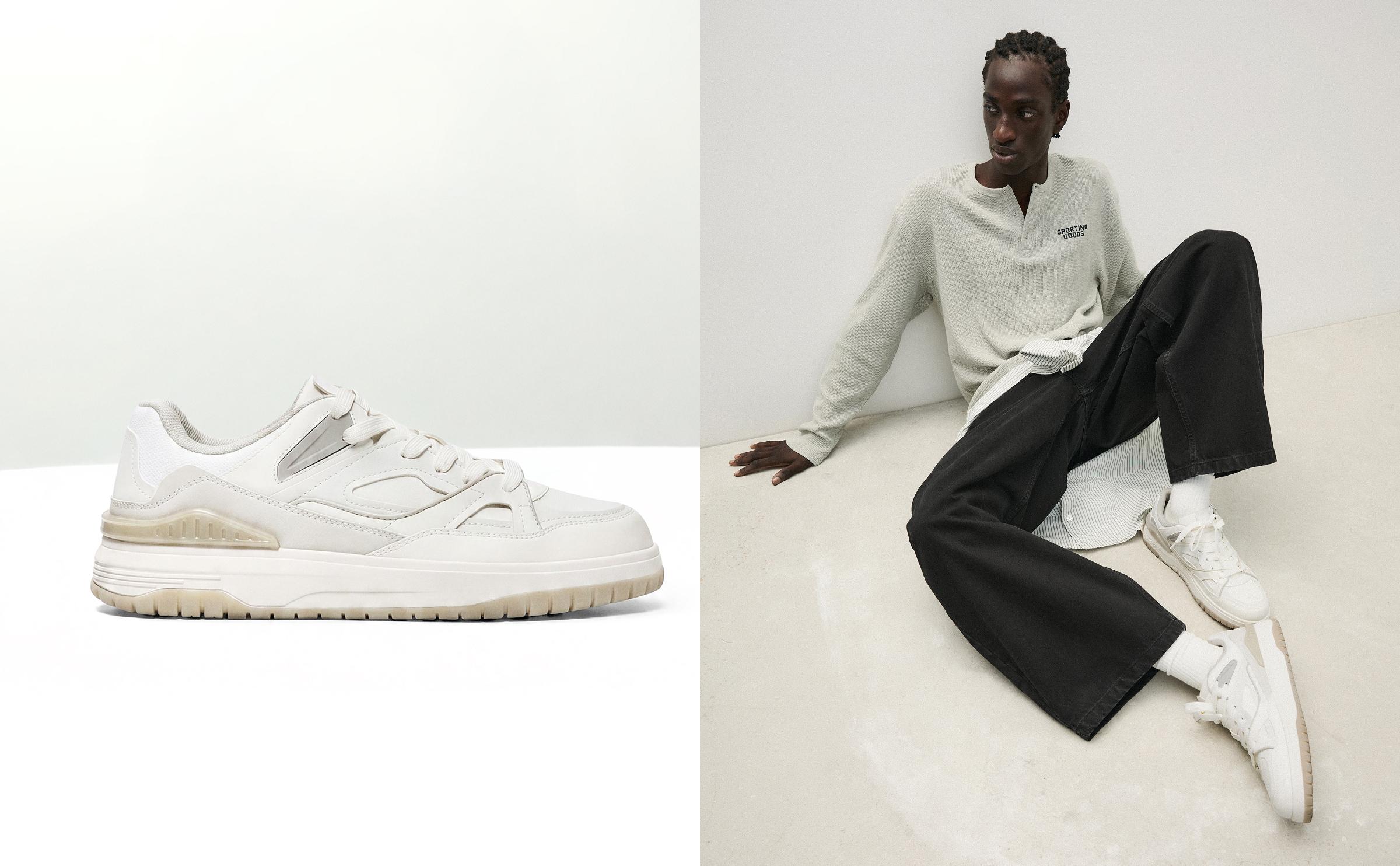 Chunky panelled trainers — WHITE